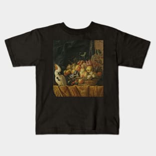 Still Life of Fruit on a Table with a Parrot Jan Pauwel Gillemans the Younger Kids T-Shirt